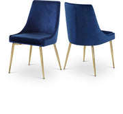 Karina Velvet Upholstered Dining Chair in Blue, Set of 2 - 783Navy-C