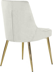 Karina Velvet Upholstered Dining Chair in Cream, Set of 2 - 783Cream-C