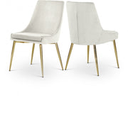 Karina Velvet Upholstered Dining Chair in Cream, Set of 2 - 783Cream-C