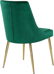 Karina Velvet Upholstered Dining Chair in Green, Set of 2 - 783Green-C