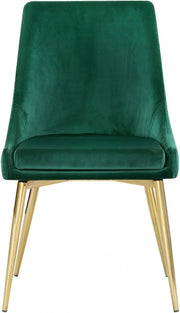Karina Velvet Upholstered Dining Chair in Green, Set of 2 - 783Green-C