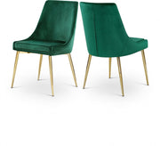 Karina Velvet Upholstered Dining Chair in Green, Set of 2 - 783Green-C