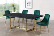 Karina Velvet Upholstered Dining Chair in Green, Set of 2 - 783Green-C