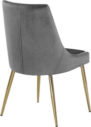 Karina Velvet Upholstered Dining Chair in Grey, Set of 2 - 783Grey-C