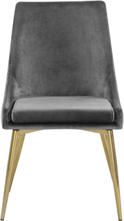 Karina Velvet Upholstered Dining Chair in Grey, Set of 2 - 783Grey-C