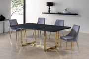 Karina Velvet Upholstered Dining Chair in Grey, Set of 2 - 783Grey-C