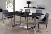 Karina Velvet Upholstered Dining Chair in Grey, Set of 2 - 784Grey-C