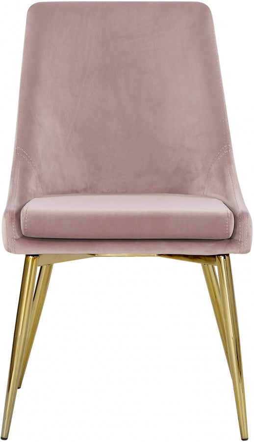 Karina Velvet Upholstered Dining Chair in Pink, Set of 2 - 783Pink-C