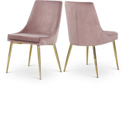 Karina Velvet Upholstered Dining Chair in Pink, Set of 2 - 783Pink-C