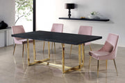 Karina Velvet Upholstered Dining Chair in Pink, Set of 2 - 783Pink-C