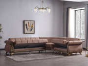 Karizma 131" / 108" Wide Rolled Arm Convertible Sectional - Gate FurnitureSectional