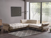 Karizma 131" / 108" Wide Rolled Arm Convertible Sectional - Gate FurnitureSectional