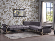 Karizma 131" / 108" Wide Rolled Arm Convertible Sectional - Gate FurnitureSectional