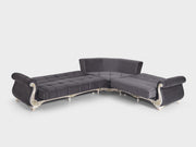Karizma 131" / 108" Wide Rolled Arm Convertible Sectional - Gate FurnitureSectional