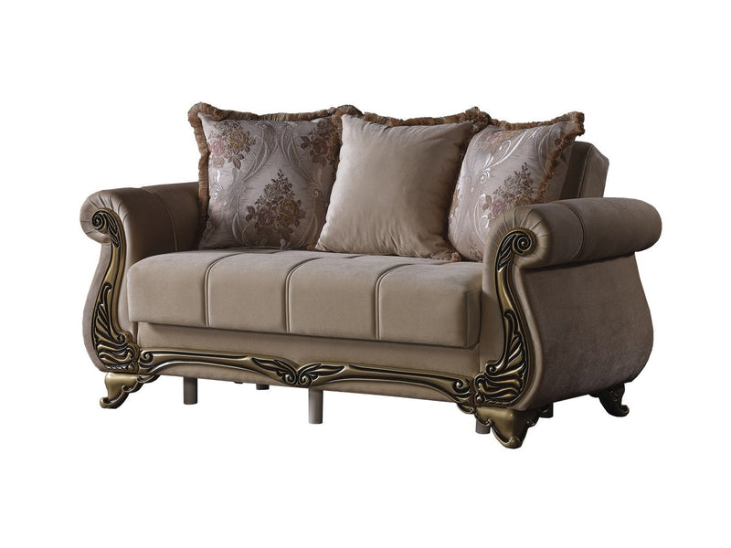 Karizma 64" Wide Rolled Arm Convertible Loveseat - Gate FurnitureLoveseat
