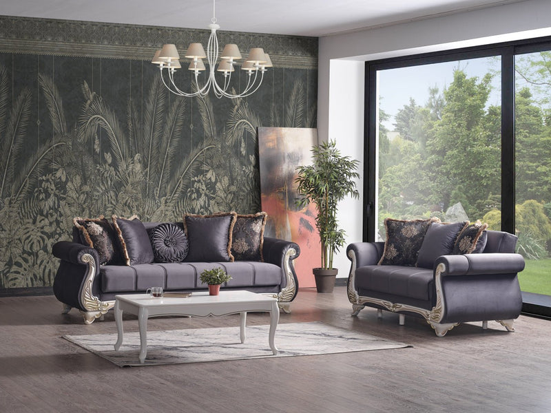 Karizma 64" Wide Rolled Arm Convertible Loveseat - Gate FurnitureLoveseat