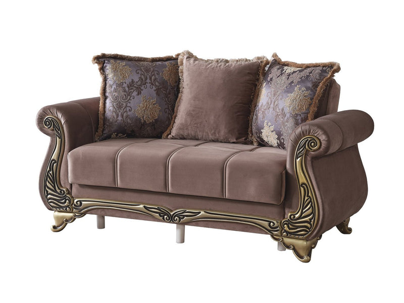 Karizma 64" Wide Rolled Arm Convertible Loveseat - Gate FurnitureLoveseat