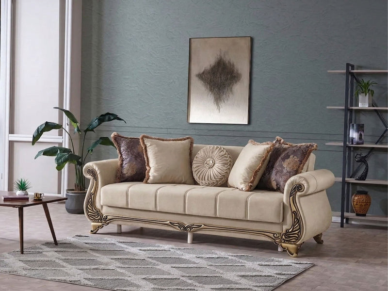 Karizma Convertible Sofa Cream in Cream - 200-KAR-ANK529-3