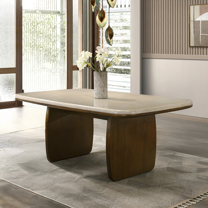 Kasha Dining Table w/Natural Marble Top - DN04665