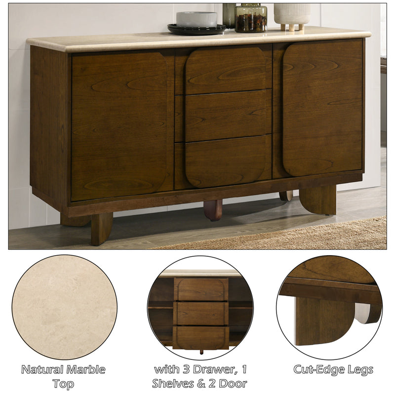Kasha Server w/Natural Marble Top - DN04668
