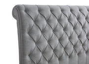 Kate Gray King Upholstered Sleigh Platform Bed - Gate FurnitureKing Bed