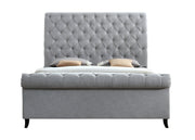 Kate Gray Queen Upholstered Sleigh Platform Bed - Gate FurnitureQueen Bed
