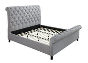Kate Gray Queen Upholstered Sleigh Platform Bed - Gate FurnitureQueen Bed