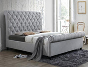 Kate Gray Upholstered Queen Sleigh Platform Bed - Gate FurnitureQueen Bed