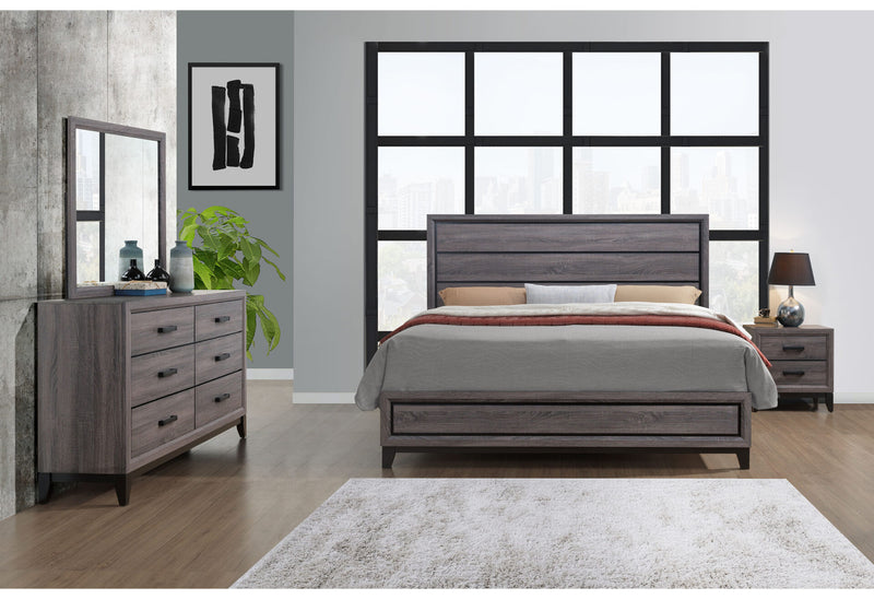 Kate Grey Queen Bed - KATE-GR-QB
