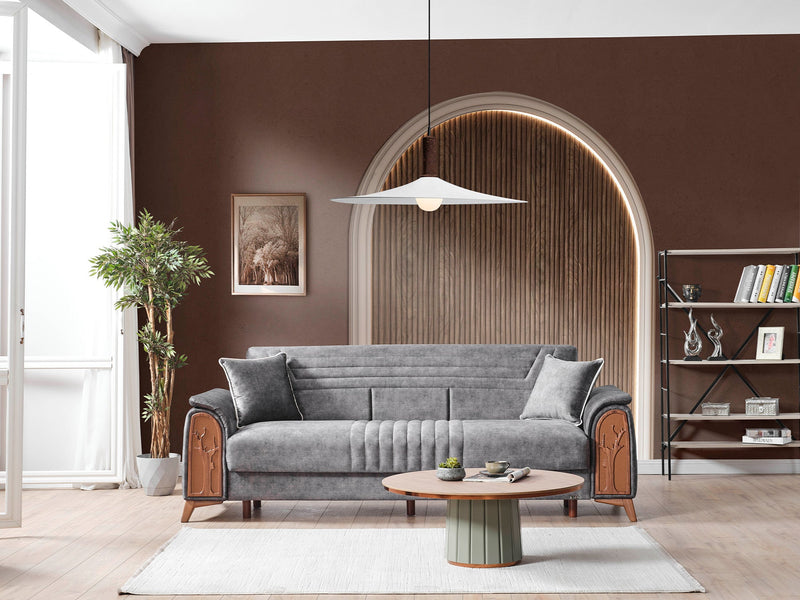 Katre Convertible Loveseat in Anthracite - 200-ELIF-KAT-A651-2