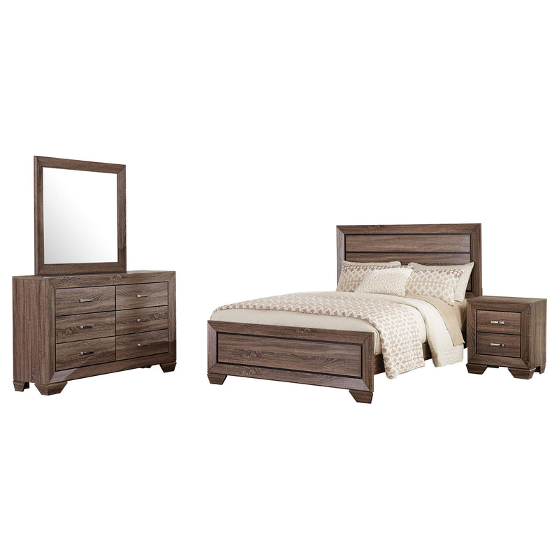 Kauffman 4-piece Queen Bedroom Set Washed Taupe - 204191Q-S4