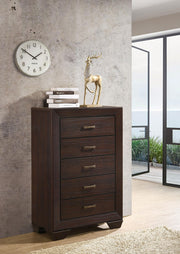 Kauffman 5-drawer Bedroom Chest Dark Cocoa - 204395