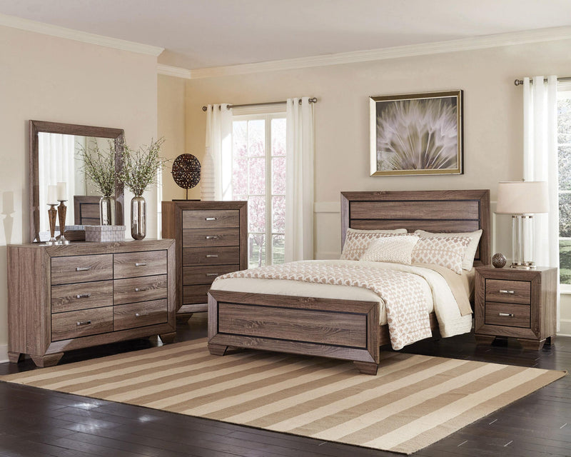Kauffman 5-piece Eastern King Bedroom Set Washed Taupe - 204191KE-S5