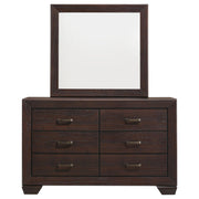 Kauffman 6-drawer Dresser with Mirror Dark Cocoa - 204393M