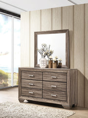 Kauffman 6-drawer Dresser with Mirror Washed Taupe - 204193M