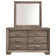 Kauffman 6-drawer Dresser with Mirror Washed Taupe - 204193M