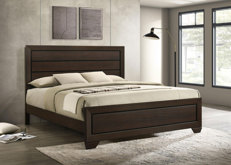 Kauffman Wood Eastern King Panel Bed Dark Cocoa - 204391KE