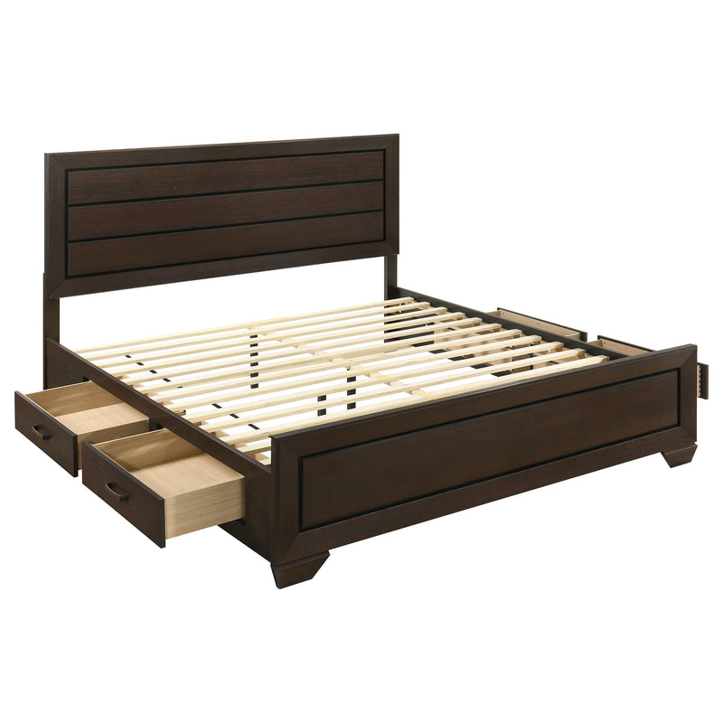 Kauffman Wood Eastern King Storage Panel Bed Dark Cocoa - 204390KE