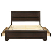 Kauffman Wood Eastern King Storage Panel Bed Dark Cocoa - 204390KE