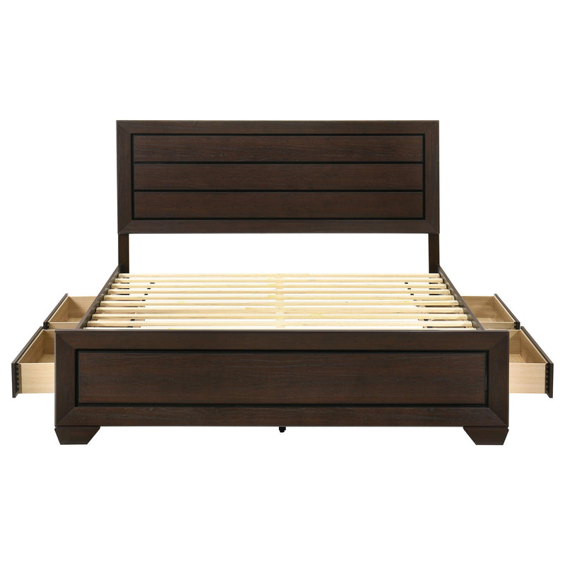 Kauffman Wood Eastern King Storage Panel Bed Dark Cocoa - 204390KE
