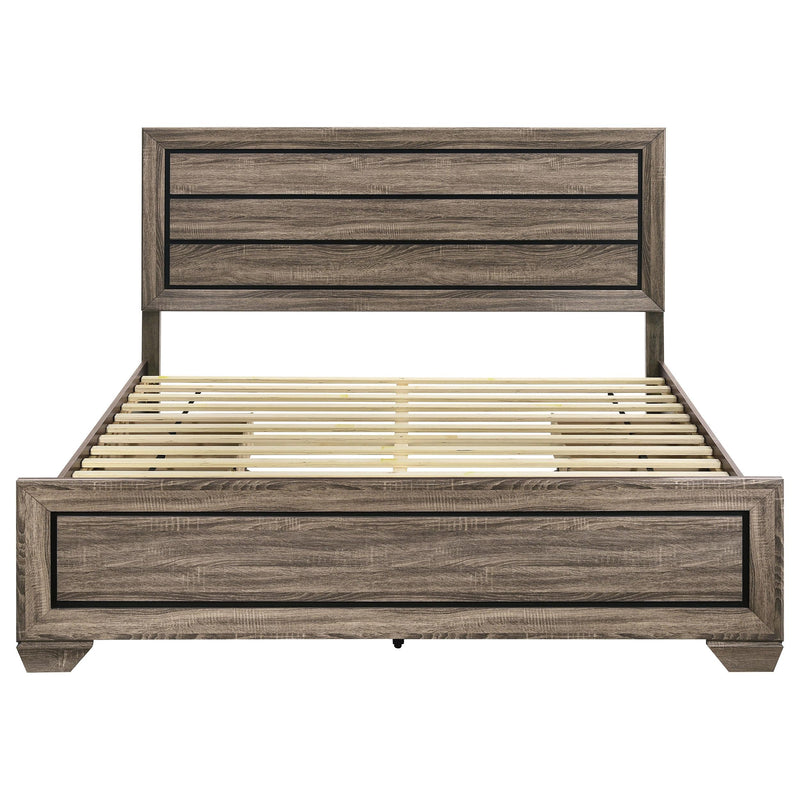 Kauffman Wood Eastern King Storage Panel Bed Washed Taupe - 204190KE