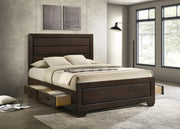 Kauffman Wood Queen Storage Panel Bed Dark Cocoa - 204390Q