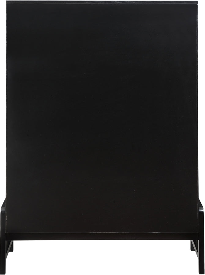 Kaya Oak Veneer And Vegan Leather Handle Chest in Black - 360Black-CH