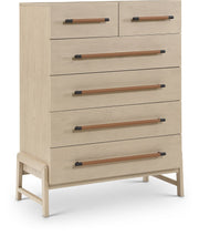 Kaya Oak Veneer And Vegan Leather Handle Chest in Natural - 360Natural-CH