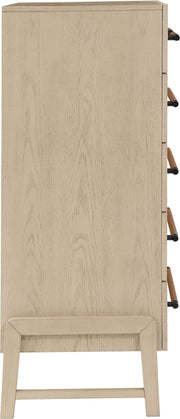 Kaya Oak Veneer And Vegan Leather Handle Chest in Natural - 360Natural-CH