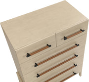 Kaya Oak Veneer And Vegan Leather Handle Chest in Natural - 360Natural-CH
