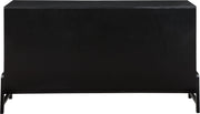Kaya Oak Veneer And Vegan Leather Handle Dresser in Black - 360Black-D