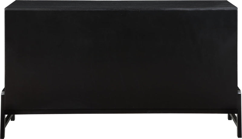 Kaya Oak Veneer And Vegan Leather Handle Dresser in Black - 360Black-D