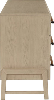 Kaya Oak Veneer And Vegan Leather Handle Dresser in Natural - 360Natural-D