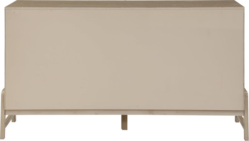 Kaya Oak Veneer And Vegan Leather Handle Dresser in Natural - 360Natural-D